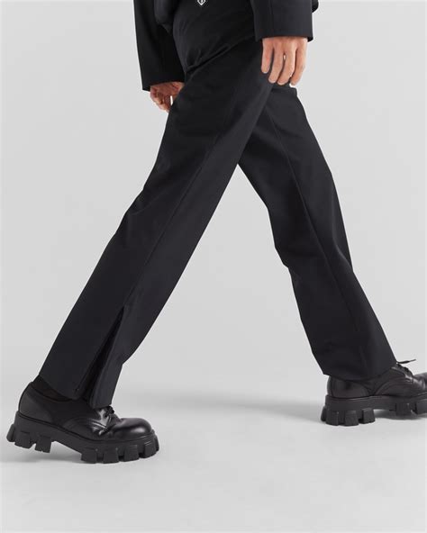 prada tech pants|Black Stretch Technical Fabric Pants .